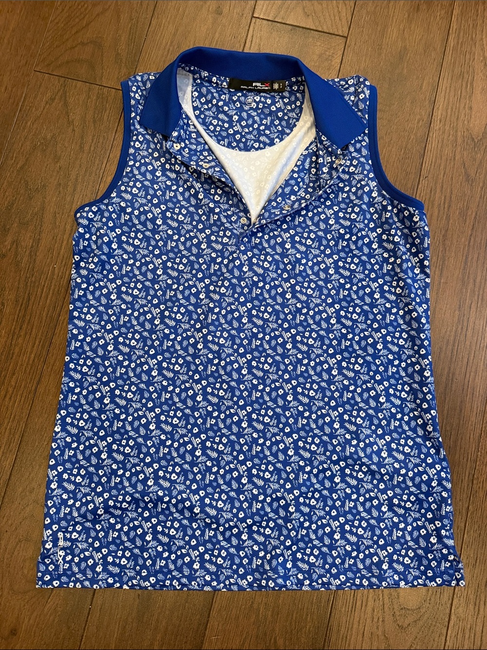 Ralph Lauren Golf RLX Performance Sleeveless Polo Size Medium Blue - C4-090